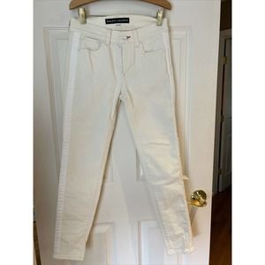 Ralph Lauren Black Label 400 Matchstick Jeans side taping Size 27x27 Italy white